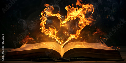 Fire Heart From An Open Book