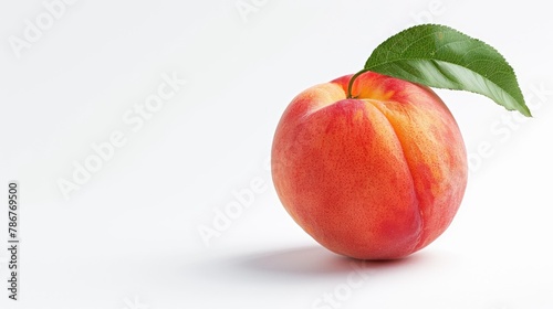 Isolated Peach on White Background with Clipping Path