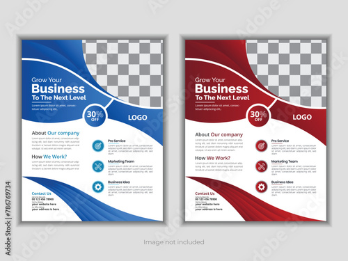 Abstract ,modern and clean business flyer design with two color combo 