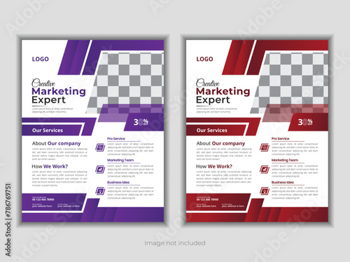 Abstract ,modern and clean business flyer design with two color combo 