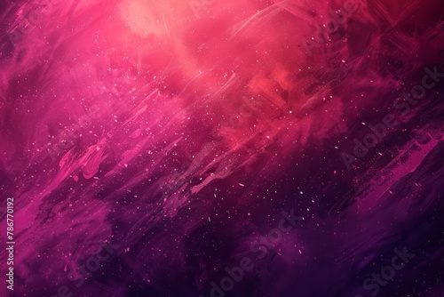 A textured background featuring a blend of pink and red hues, neon glow, splattered paint effect, blurred edges, and a vintage style that resembles a night sky.