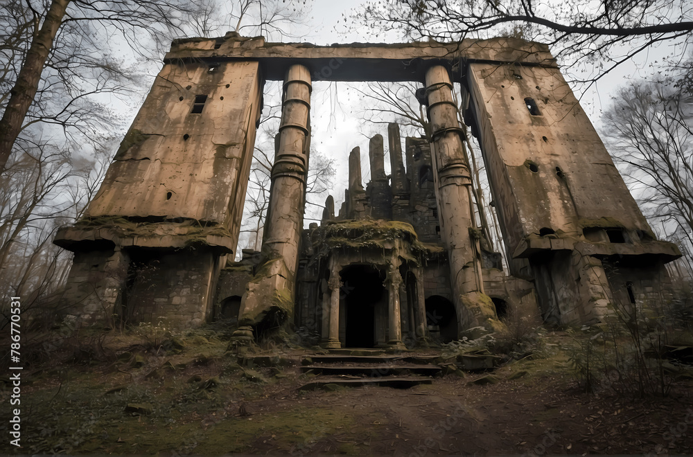 Naklejka premium Lost Place-Castle Ruins on Military Grounds
