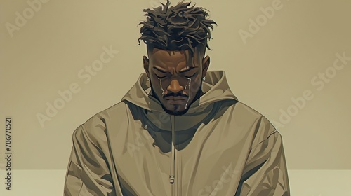 Retrato de um homem jovem negro sofrendo por amor photo