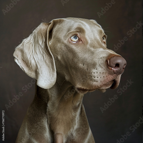 portrait of weimaraner breed dog