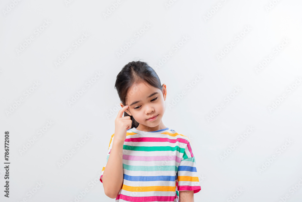 Cheerful Asian girl Posing cutely on a white background Cheerful Asian girl Posing cutely on a white background