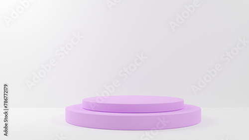3D rendering abstract purple shape podium Perfect platforms for showing your beauty products on white background