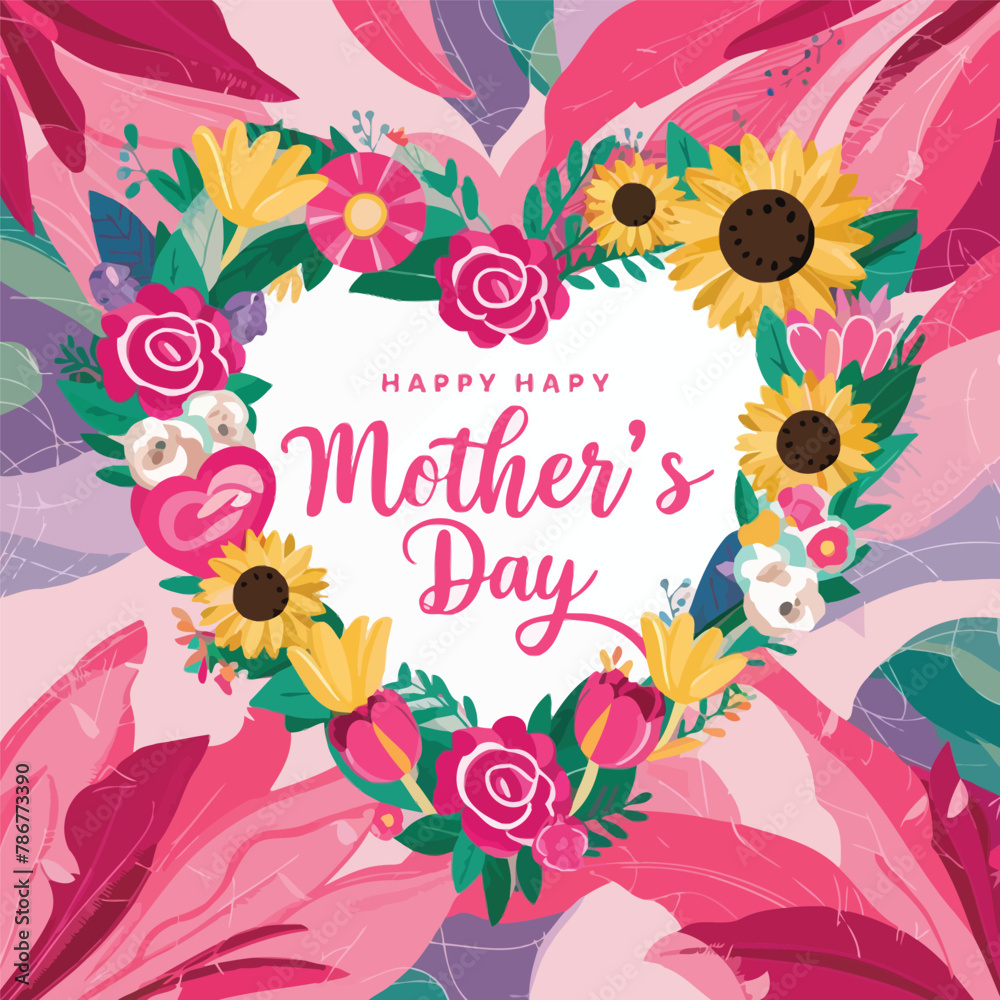Happy mothers day event poster with mother and child Happy mothers day event poster with mother and child
