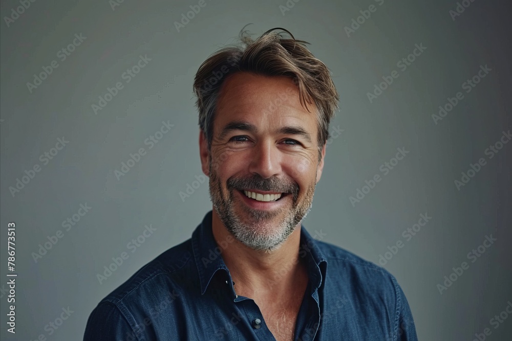Portrait of a handsome middle aged man smiling at the camera. Portrait of a handsome middle aged man smiling at the camera.