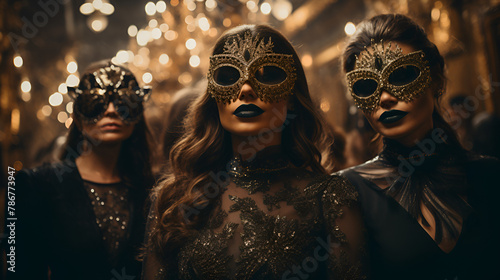 Masquerade ball - masks - formalwear - prom - formal dance - prom  photo