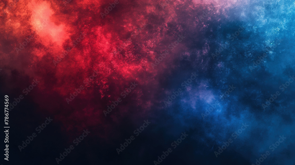 red and blue gradient background with smoke