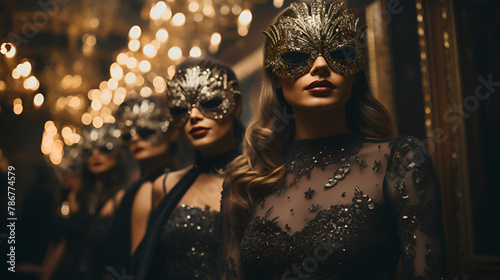 Masquerade ball - masks - formalwear - prom - formal dance - prom  photo