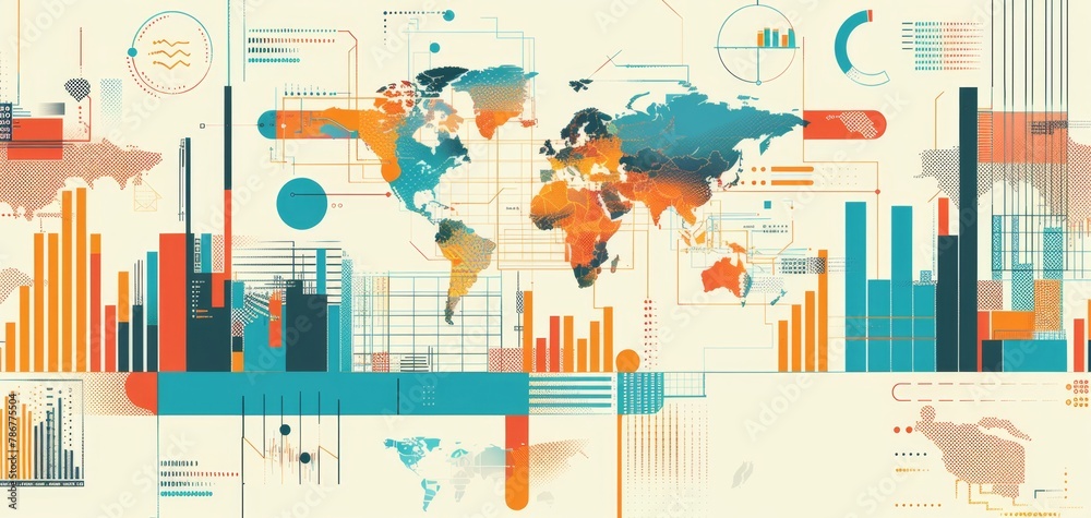 World Data Trends and Economic Graphs Infographic.
