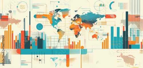 World Data Trends and Economic Graphs Infographic.