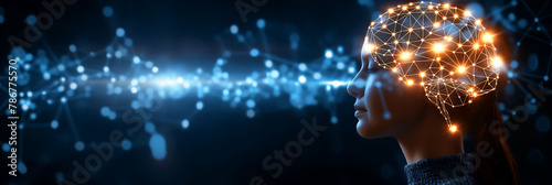 background artificial intelligence helps a girl's mind
