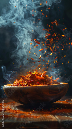 Beautiful presentation of Smoked Paprika, hyperrealistic food photography