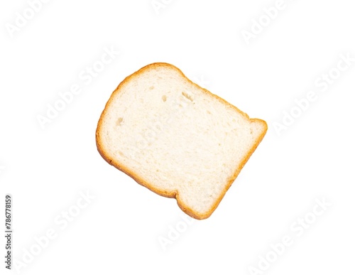 A piece of bread on white isolated background