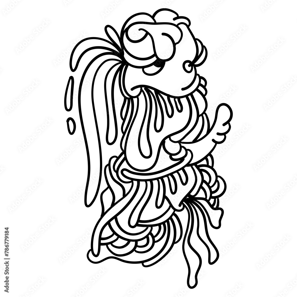 Fototapeta premium Abstract Animal Doodle Art Print Modern Wall Art For Home Decor