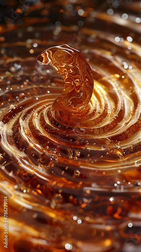 Beautiful presentation of Caramelized onion jam brushed in a spiral pattern, hyperrealistic food photography
