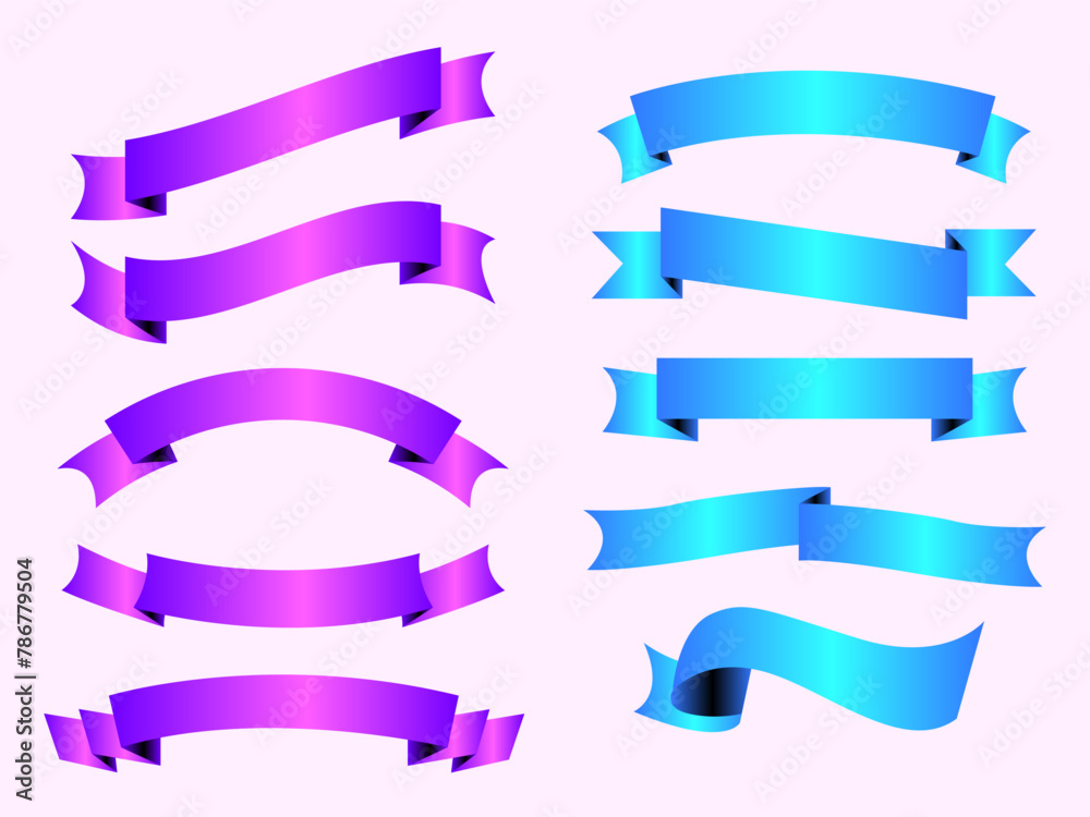 Ribbon elements. Modern simple ribbons collection. Flat banner ribbon for decorative design. Ribbons, Banners, badges, Labels Design Elements. Ribbon elements. Modern simple ribbons collection. Flat banner ribbon for decorative design. Ribbons, Banners, badges, Labels Design Elements.