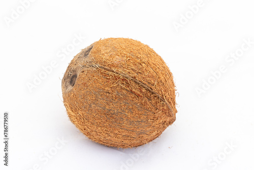 coconuts whole fruit isolated on white background with copy space.