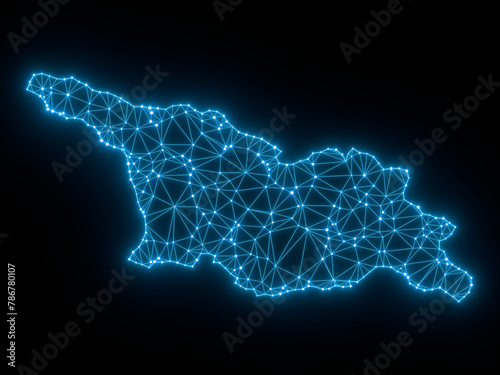 A sketching style of the map Georgia. An abstract image for a geographical design template. Image isolated on black background.