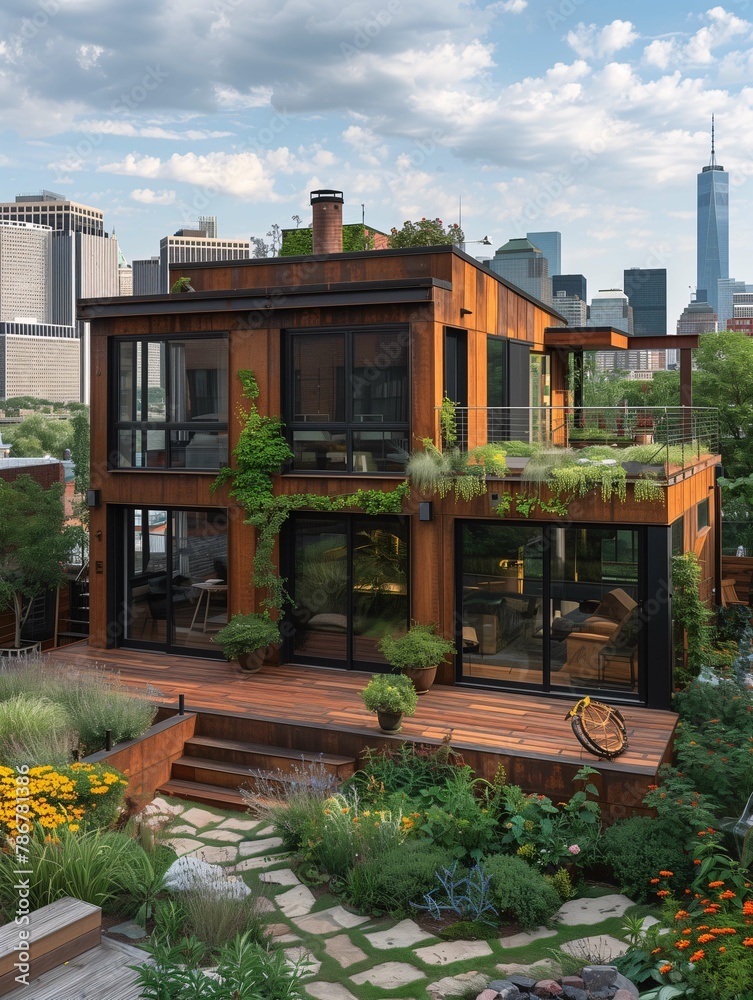 Modern Eco-Friendly Urban House with Rooftop Garden