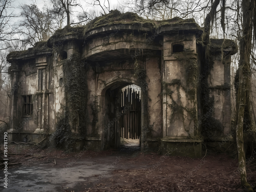 Fototapeta premium Lost Place-Castle Ruins on Military Grounds