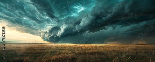 A storm is brewing in the distance, adding a sense of urgency and tension to the scene photo