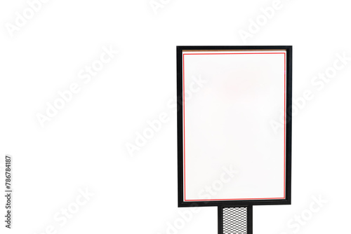 Empty sign for copy space isolated on white background. mock up advertise display frame.