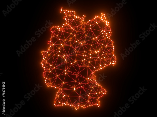 Obraz na płótnie A sketching style of the map Germany. An abstract image for a geographical design template. Image isolated on black background. w salonie