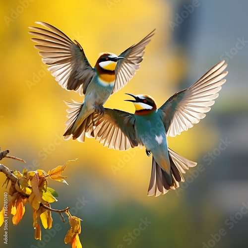 European Bee-Eater  Merops apiaster  in flight