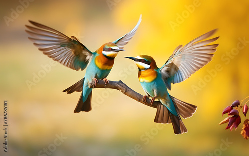 European Bee-Eater (Merops apiaster) in flight