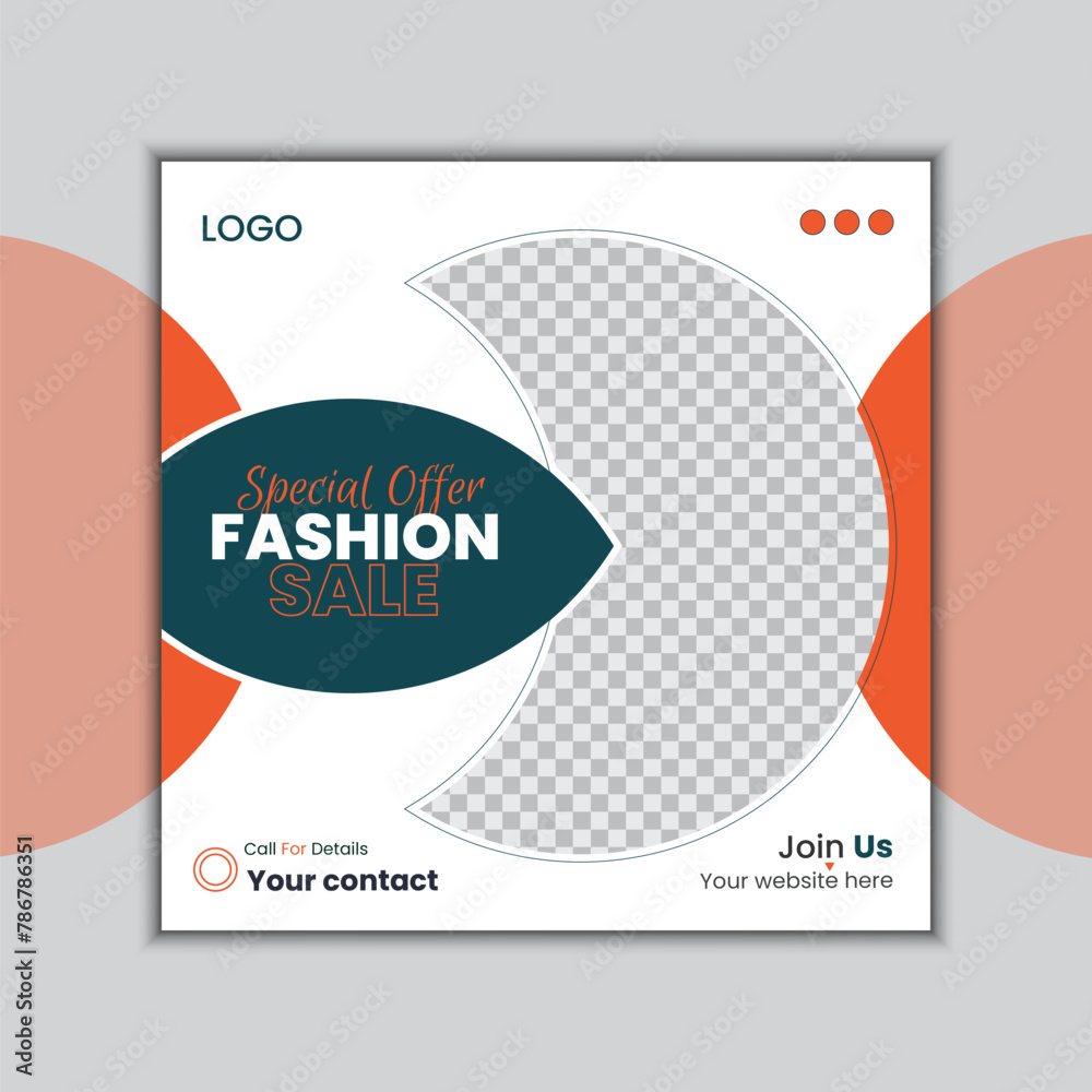 Fashion social media post banner template, Digital fashion marketing banner for social media post template, social media post template design, Facebook Post, Instagram Post template