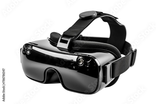 Black VR glasses mockup on a transparent background PNG