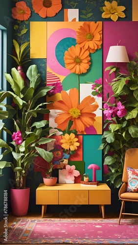 Coquette Eclectic Oasis: Vertical Background; background for cellphone, mobile phone, ios, android, instagram stories	