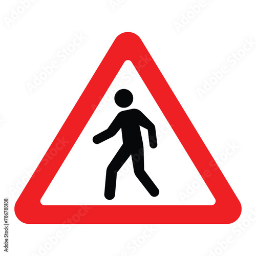 pedestrian walk safety warning sign triangle warning pedestrian walkway road crossing caution sign