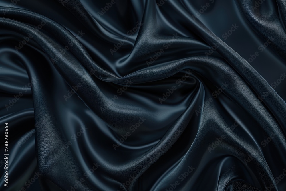 Obraz premium Black silk texture luxurious satin for abstract background. Fabric of dark tone.
