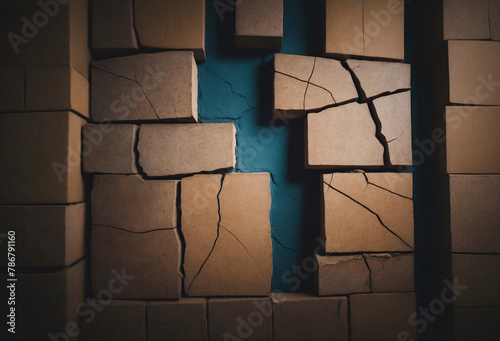 exture of a cracked stone slab photo