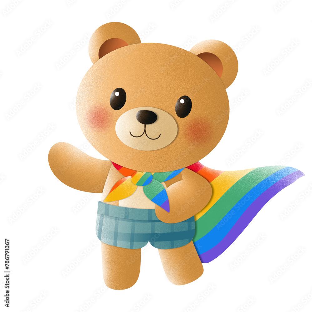 Fototapeta premium Teddy Hero with pride month 