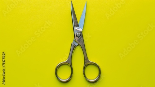 Scissors parting 'Impossible' against a lively lime background, symbolizing fresh starts photo