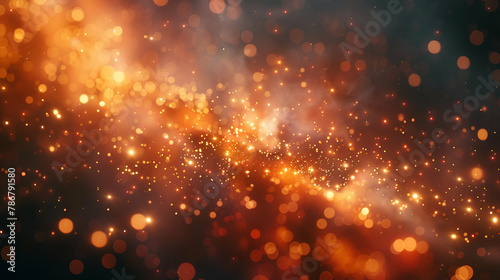 Cascade of golden lights from sparklers, weaving a tapestry of brilliance in the night sky, Fiery Luminescence and Sparkler Symphony, Nighttime Enchantment Concept, Celebration Articles, copy space