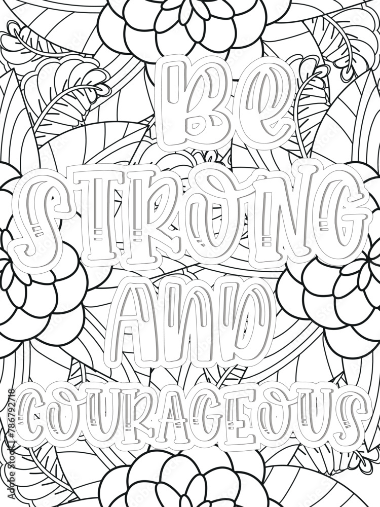 Kindness quotes Flower Coloring Page Beautiful black and white illustration for adult coloring book Kindness quotes Flower Coloring Page Beautiful black and white illustration for adult coloring book