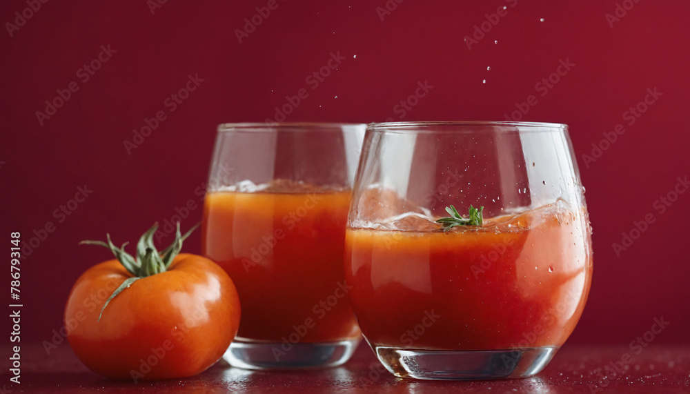 Two glasses of tomato juice
