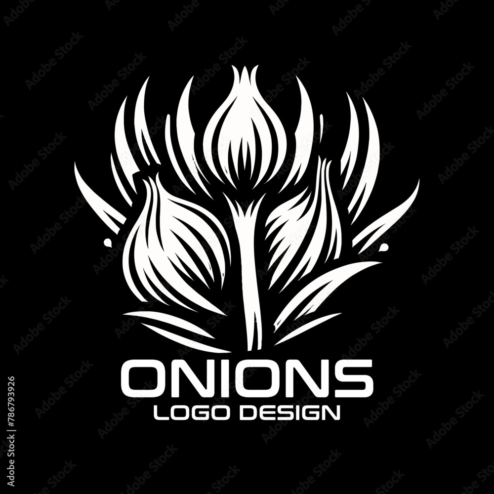 Onions Vector Logo Design Onions Vector Logo Design