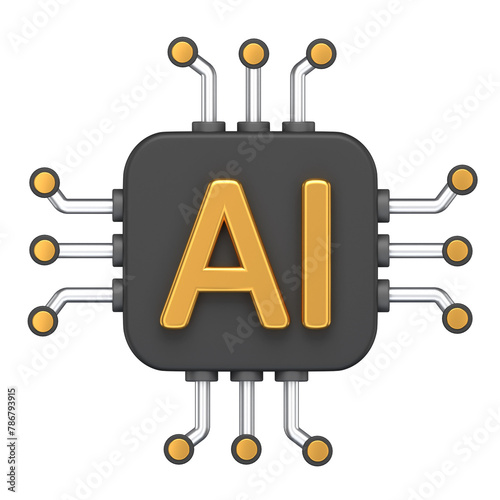 3D Icon of an ai chip (ID: 786793915)