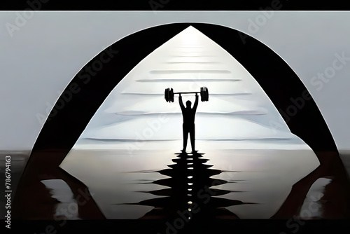silhouette of a person palying gym photo