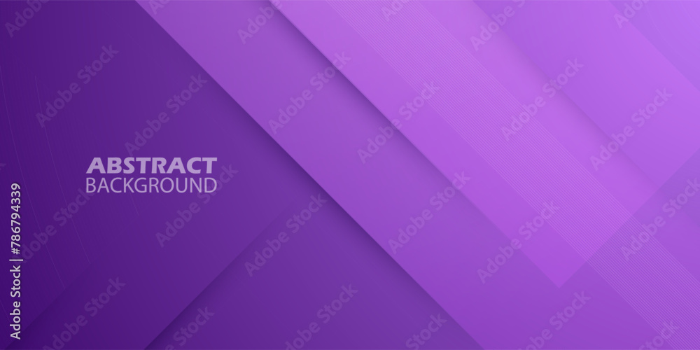 Abstract colorful purple gradient overlap background. 3d look with shadow, stripe line pattern shapes composition with space for text. Eps10 vector