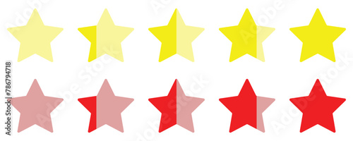 set of good bad positive negative reviews rated star UI UX icon Feedback isolated white background. bad good ratting complaint from customer concept vector illustration with flat style design