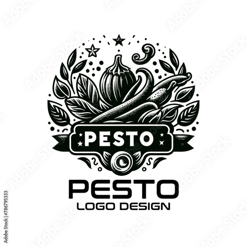 Pesto Sauce Vector Logo Design