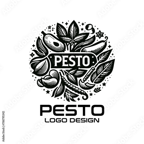 Pesto Sauce Vector Logo Design